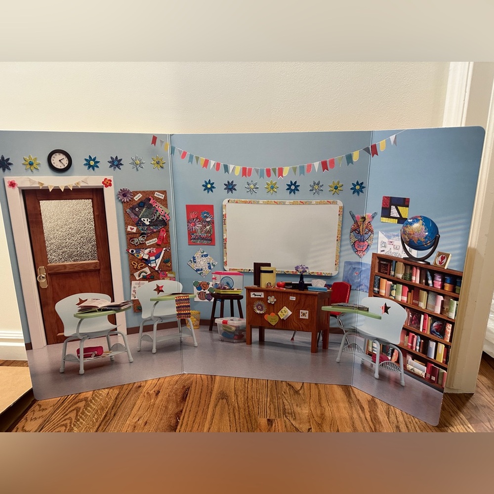 American Girl “classroom backdrop”